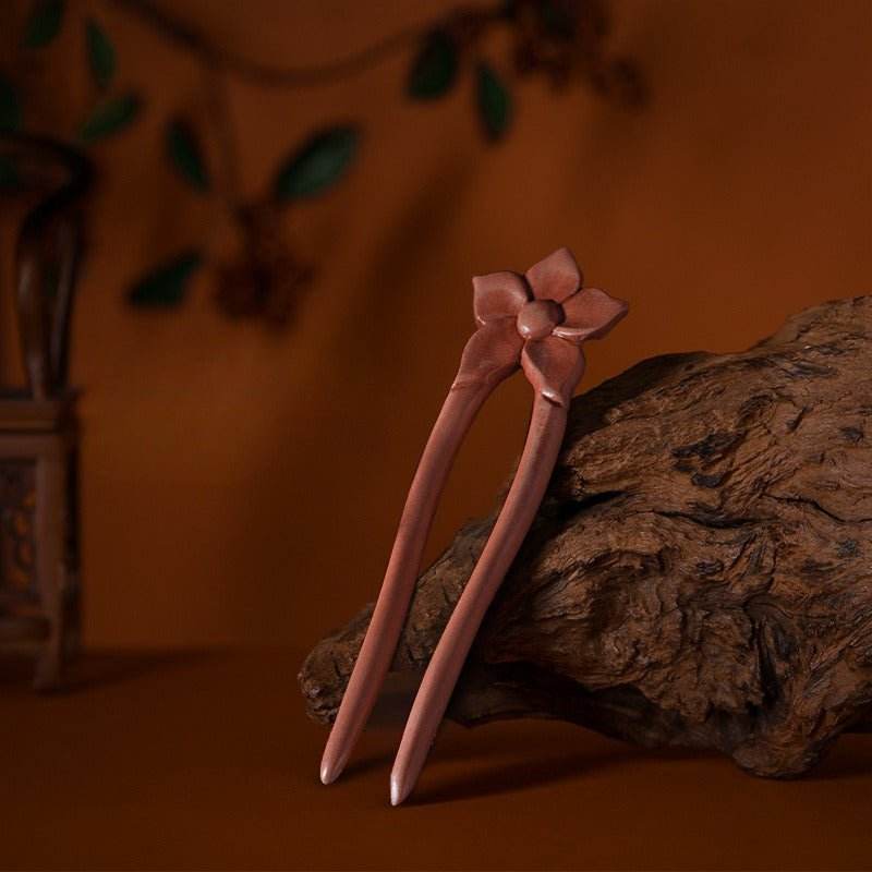 Vintage Handmade Wooden Hairpin for Ethnic Bun Minimalist Style - STAR8S