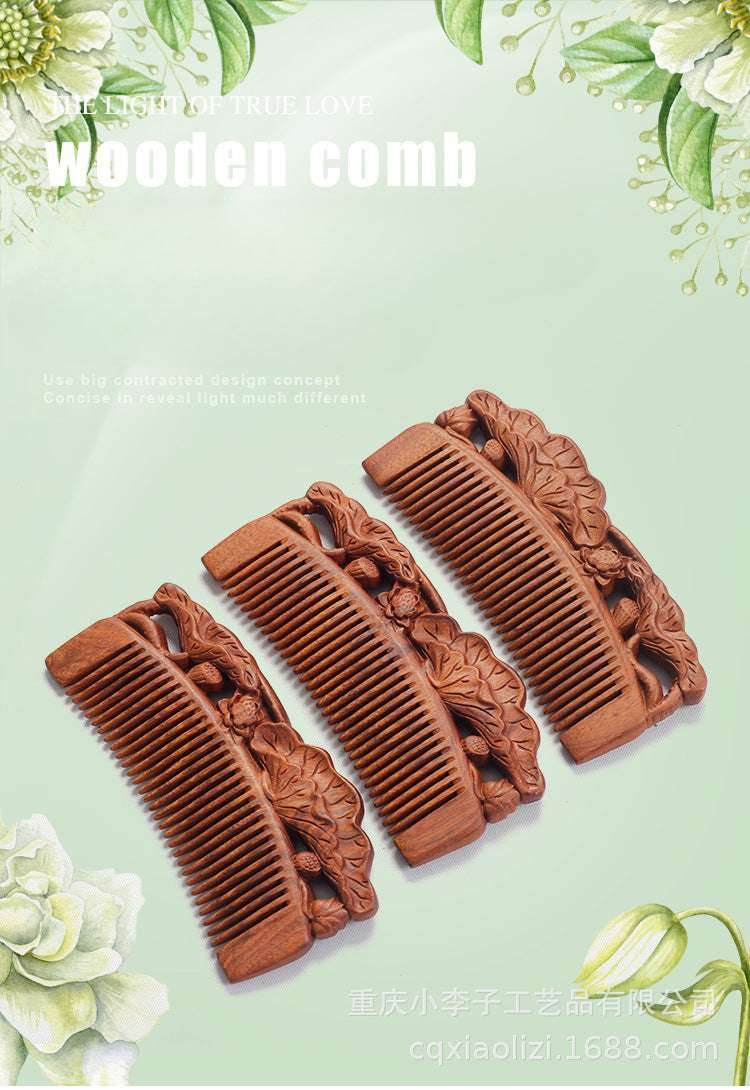 Vintage Red Sandalwood Comb Perfect for Long Hair Home Massage Gifting - STAR8S
