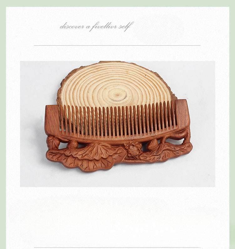 Vintage Red Sandalwood Comb Perfect for Long Hair Home Massage Gifting - STAR8S