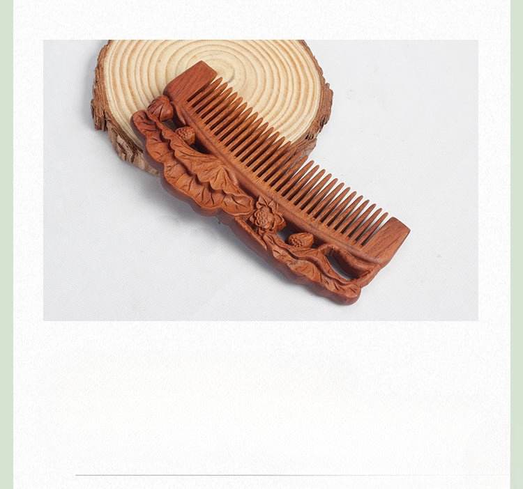 Vintage Red Sandalwood Comb Perfect for Long Hair Home Massage Gifting - STAR8S