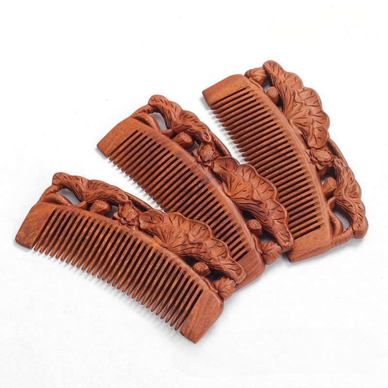 Vintage Red Sandalwood Comb Perfect for Long Hair Home Massage Gifting - STAR8S