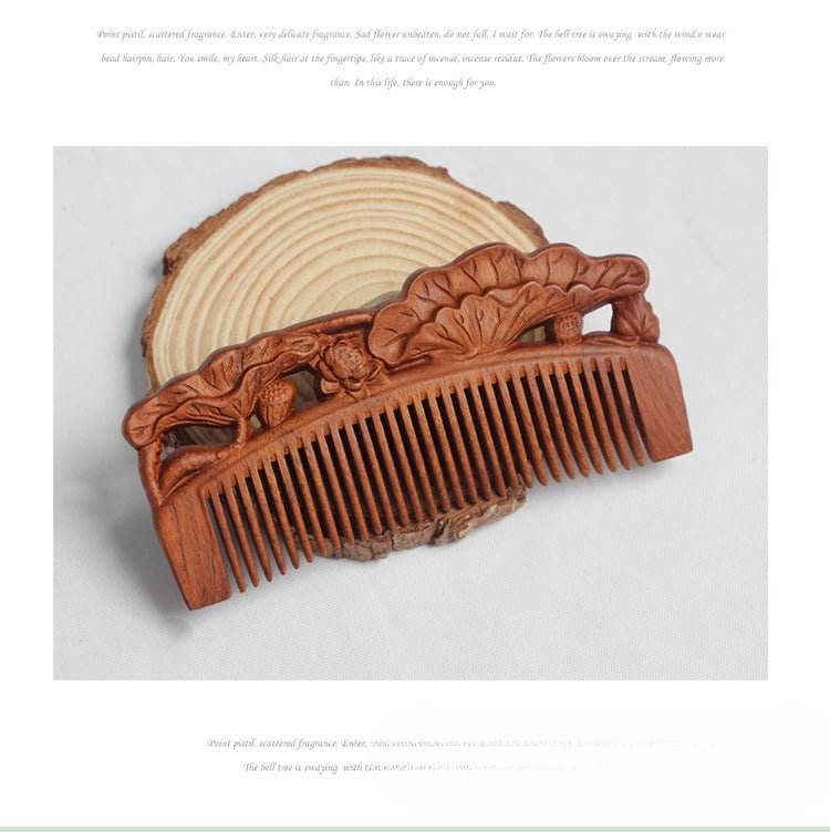 Vintage Red Sandalwood Comb Perfect for Long Hair Home Massage Gifting - STAR8S