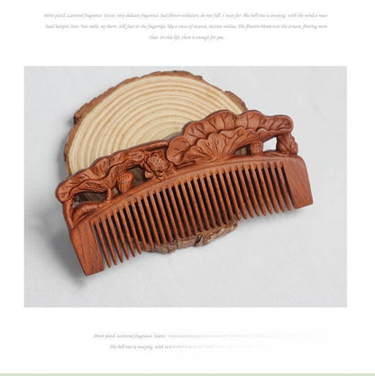 Vintage Red Sandalwood Comb Perfect for Long Hair Home Massage Gifting - STAR8S