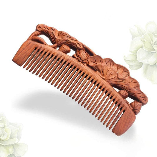 Vintage Red Sandalwood Comb Perfect for Long Hair Home Massage Gifting - STAR8S
