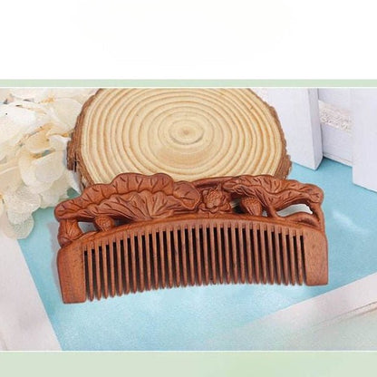 Vintage Red Sandalwood Comb Perfect for Long Hair Home Massage Gifting - STAR8S