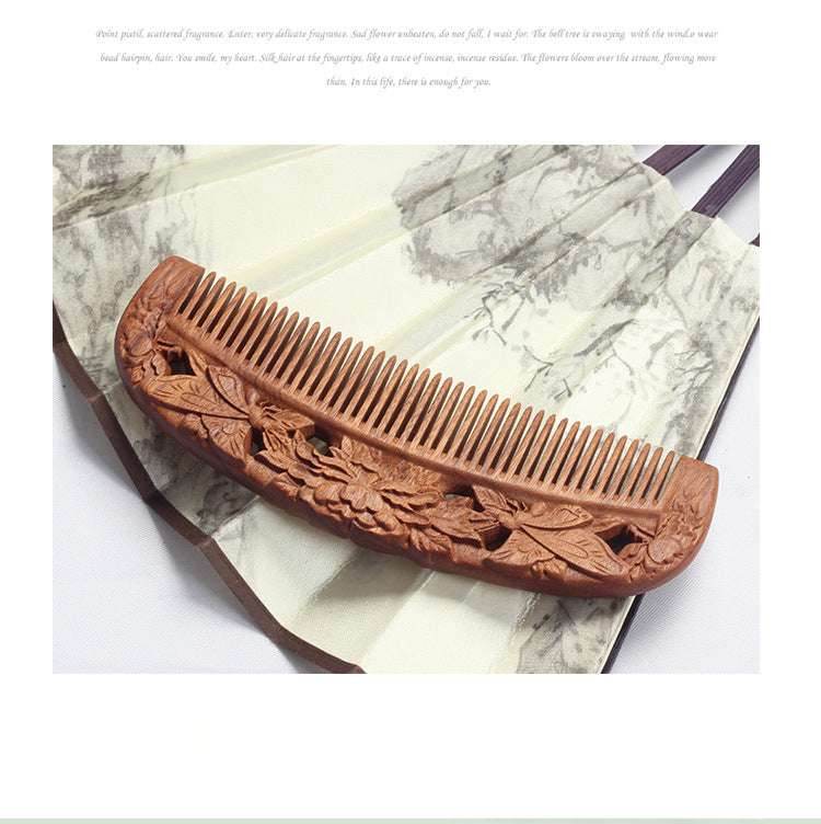 Vintage Sandalwood Carved Tassel Comb Perfect Gift for Girlfriend’s Birthday - STAR8S