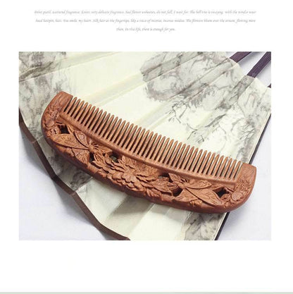 Vintage Sandalwood Carved Tassel Comb Perfect Gift for Girlfriend’s Birthday - STAR8S