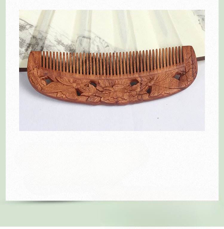 Vintage Sandalwood Carved Tassel Comb Perfect Gift for Girlfriend’s Birthday - STAR8S