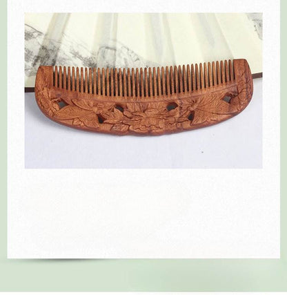 Vintage Sandalwood Carved Tassel Comb Perfect Gift for Girlfriend’s Birthday - STAR8S