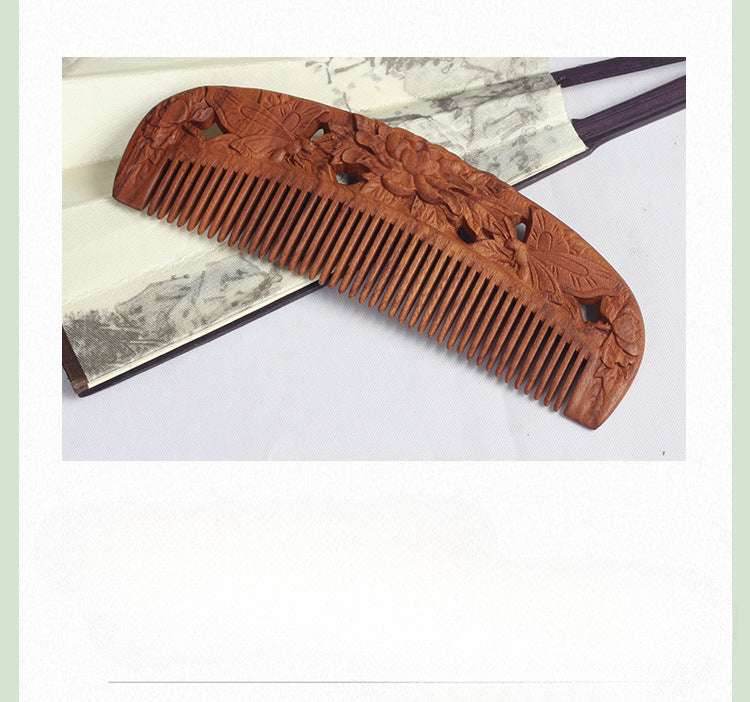 Vintage Sandalwood Carved Tassel Comb Perfect Gift for Girlfriend’s Birthday - STAR8S