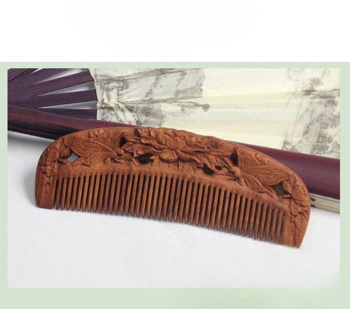 Vintage Sandalwood Carved Tassel Comb Perfect Gift for Girlfriend’s Birthday - STAR8S