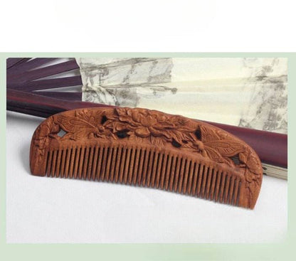 Vintage Sandalwood Carved Tassel Comb Perfect Gift for Girlfriend’s Birthday - STAR8S