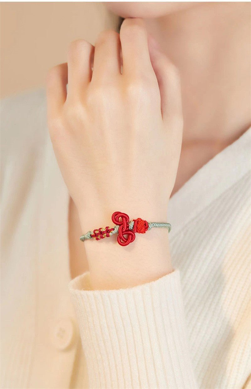 wenchang knot red string bracelet – handwoven spiritual red bracelet for students and teachers - star8s