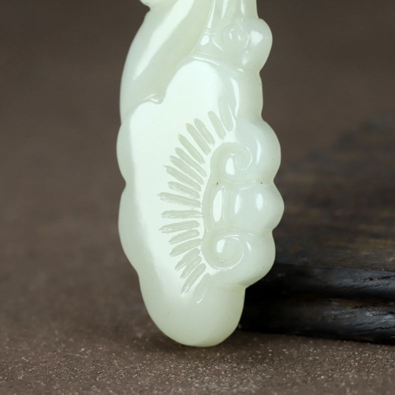White Hetian Jade Ruyi Necklace Pendant 🐉 | Elegant Jade Necklace for Good Luck & Protection ✨ - STAR8S