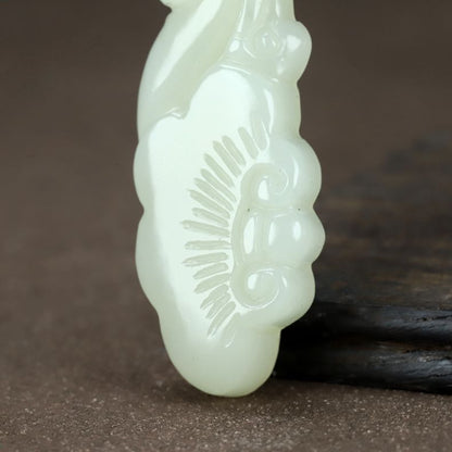 White Hetian Jade Ruyi Necklace Pendant 🐉 | Elegant Jade Necklace for Good Luck & Protection ✨ - STAR8S