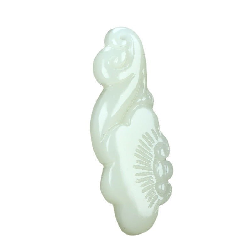 White Hetian Jade Ruyi Necklace Pendant 🐉 | Elegant Jade Necklace for Good Luck & Protection ✨ - STAR8S