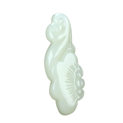 White Hetian Jade Ruyi Necklace Pendant 🐉 | Elegant Jade Necklace for Good Luck & Protection ✨ - STAR8S