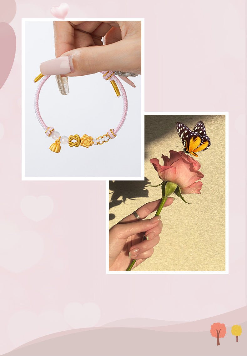 Women's Red String Bracelet: Lotus Chalcedony 925 Silver | STAR8S