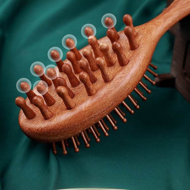 Women’s Sandalwood Comb – Air Cushion Massage Tool, Gifting Practical & Relaxing Hair Care - STAR8S