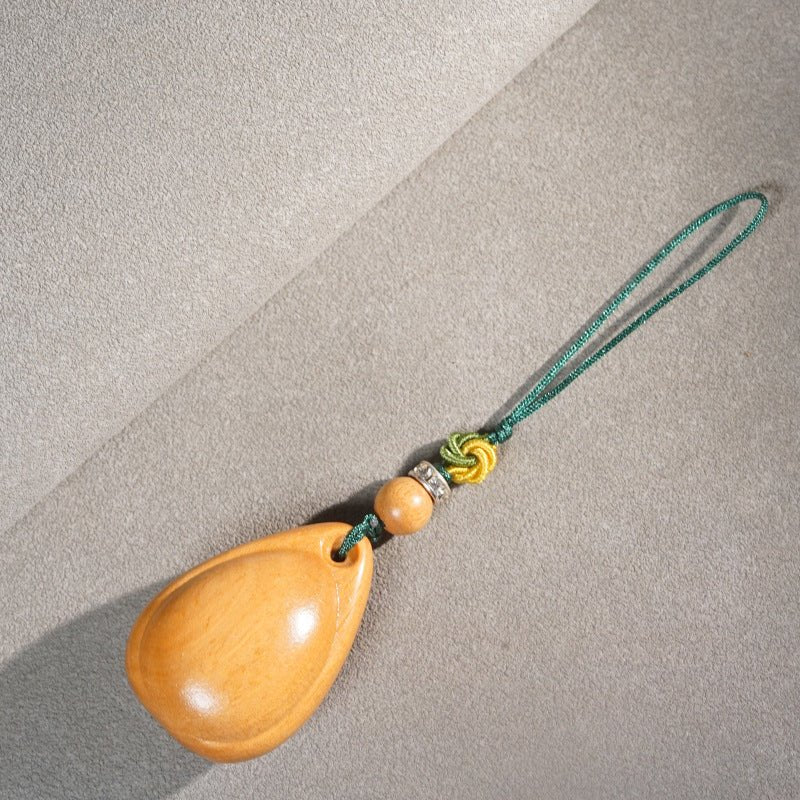 Wooden Fish Eye Tear Drop Pendant Keychain - Hand - carved Sandalwood Charm | Key, Phone, and Bag Accessory - STAR8S