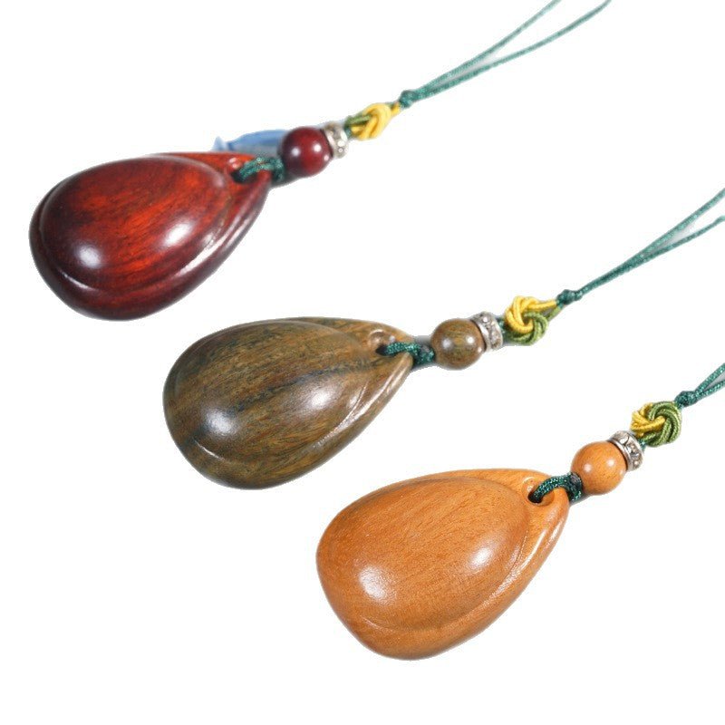 Wooden Fish Eye Tear Drop Pendant Keychain - Hand - carved Sandalwood Charm | Key, Phone, and Bag Accessory - STAR8S