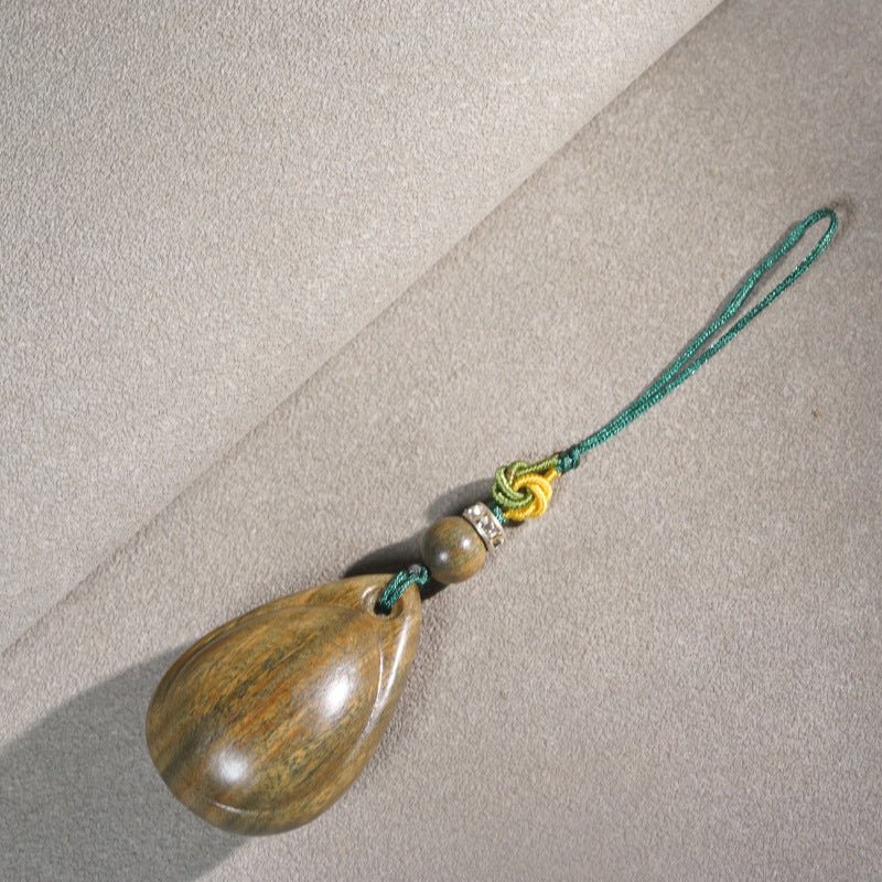 Wooden Fish Eye Tear Drop Pendant Keychain - Hand - carved Sandalwood Charm | Key, Phone, and Bag Accessory - STAR8S