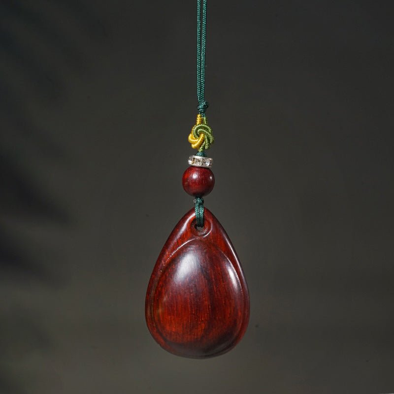 Wooden Fish Eye Tear Drop Pendant Keychain - Hand - carved Sandalwood Charm | Key, Phone, and Bag Accessory - STAR8S