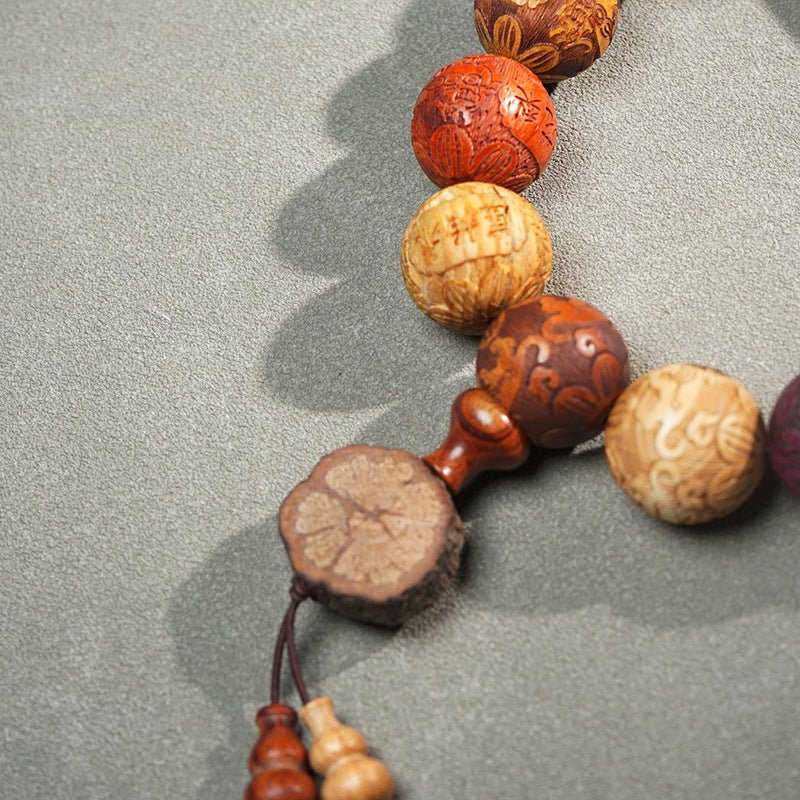 Wooden Pixiu Bead Bracelet | Hand - Carved 20mm Pixiu Beads | Unisex Creative Design - STAR8S