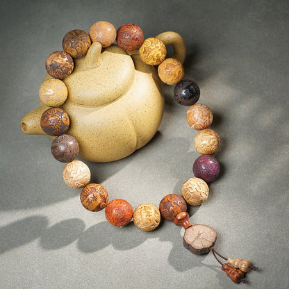 Wooden Pixiu Bead Bracelet | Hand - Carved 20mm Pixiu Beads | Unisex Creative Design - STAR8S
