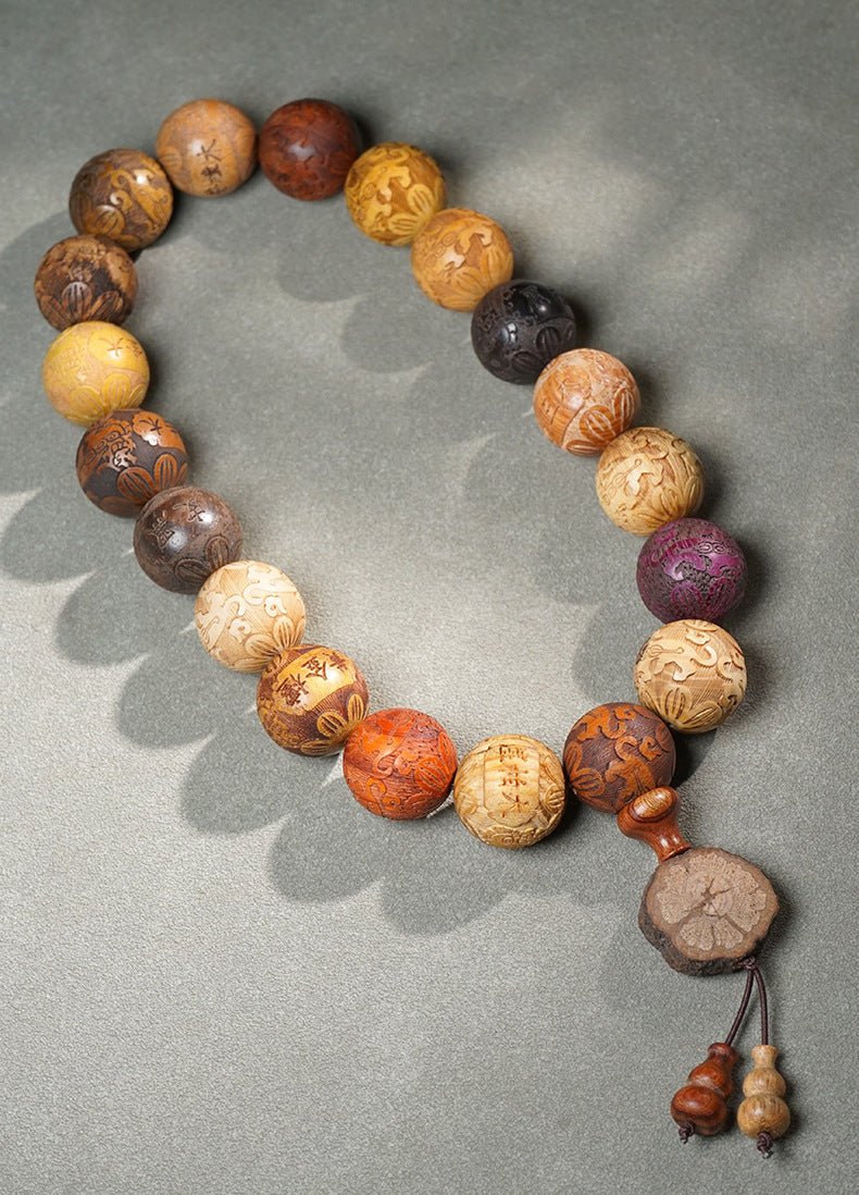 wooden pixiu bead bracelet | hand - carved 20mm pixiu beads | unisex creative design - star8s