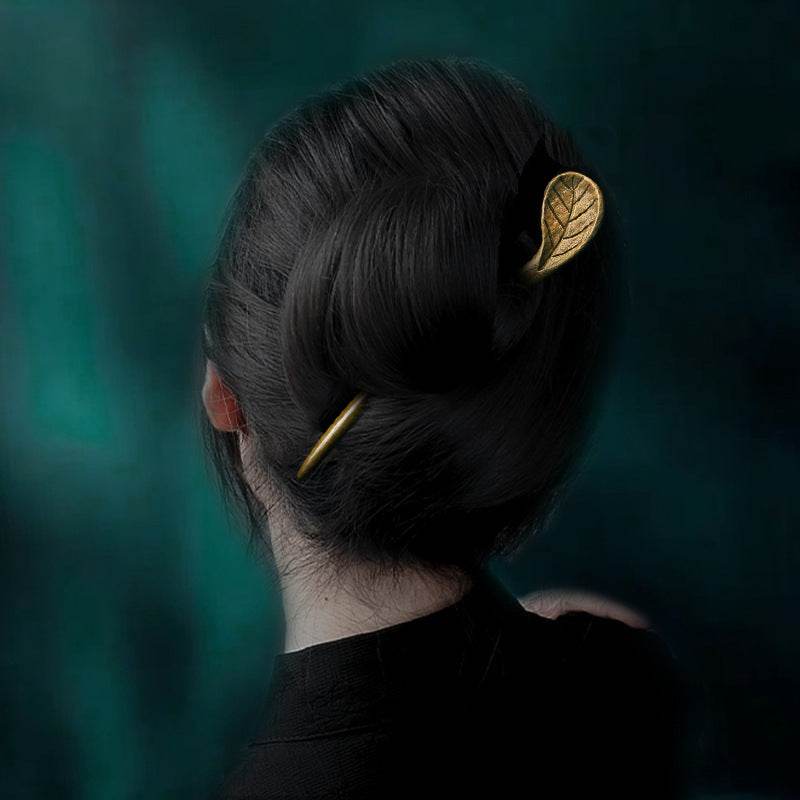 Wooden Vintage Hand Carved Hairpin Premium Accessory for Bun Styling - STAR8S