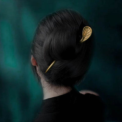 Wooden Vintage Hand Carved Hairpin Premium Accessory for Bun Styling - STAR8S