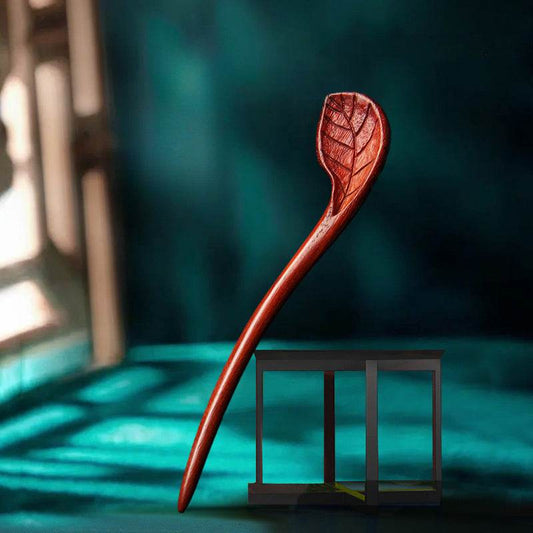 Wooden Vintage Hand Carved Hairpin Premium Accessory for Bun Styling - STAR8S