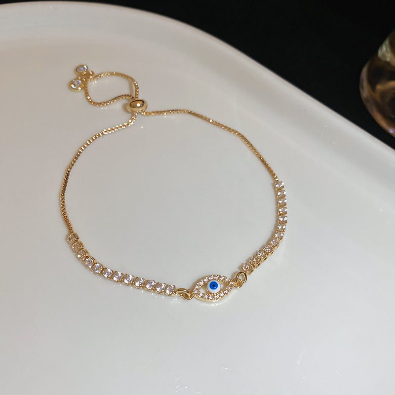 zircon bracelet - luxury oval eye design, high - quality zircon, adjustable elegant handpiece - star8s