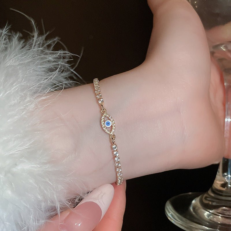 zircon bracelet - luxury oval eye design, high - quality zircon, adjustable elegant handpiece - star8s