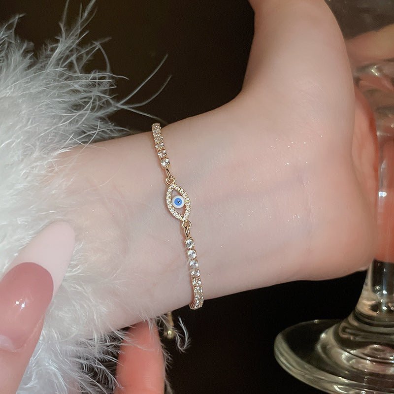 Zircon Bracelet - Luxury Oval Eye Design, High - Quality Zircon, Adjustable Elegant Handpiece - STAR8S