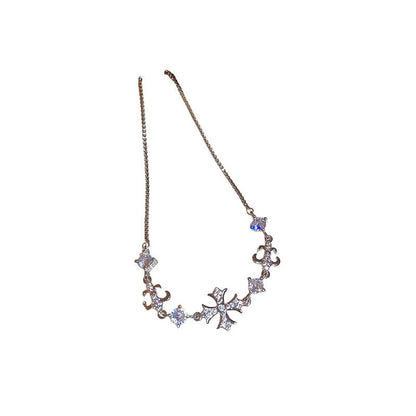 Zircon Iris Cross Adjustable Bracelet – Elegant & Luxurious Design - STAR8S