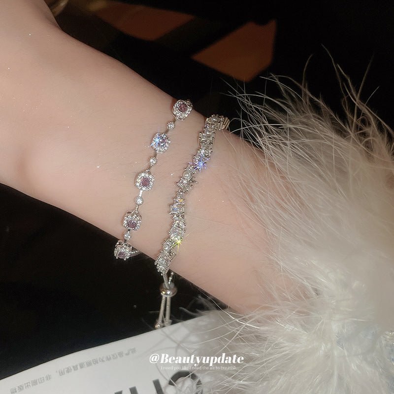 zircon pearl adjustable bracelet – vintage style, luxury fashion for women - star8s