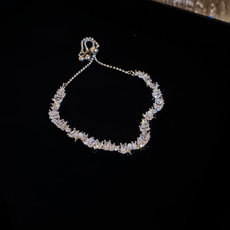 zircon pearl adjustable bracelet – vintage style, luxury fashion for women - star8s
