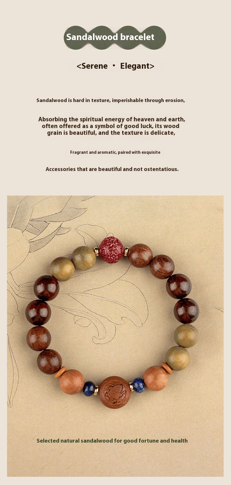 Zodiac Green Sandalwood Beaded Bracelet for Women | 12 Zodiac Signs Protection, Red Cinnabar Beads - STAR8S